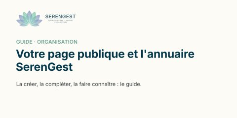 Votre page publique et l'annuaire SerenGest : la créer, la compléter, la faire connaître